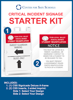 Image shows the starter kit, which includes one deluxe signicade a-frame and two double-sided coroplast inserts