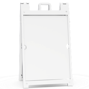 White Signicade Deluxe A-frame with stay tabs