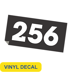 Window decal image with vinyl decal label
