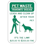 Pick Up After Your Dog Sign (Pet Waste Transmits Disease)