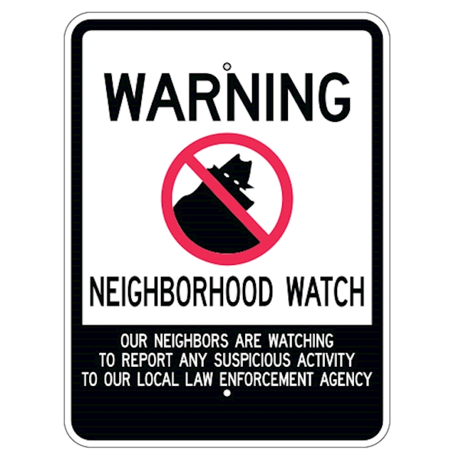 Warning Neighborhood Watch Sign