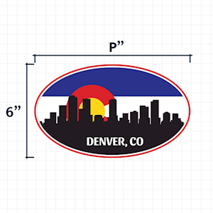 Denver Colorado Skyline Custom Sticker