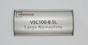 VSC100-8.5L Large Curved Office Name Plates create attractive and versatile office and work station signage for any workplace office environment. 